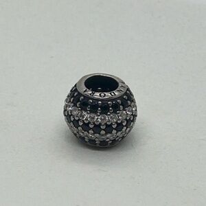 Pandora 925 Sterling Nautical Pave Lights Black Clear CZ Charm Bead | 791172NCK